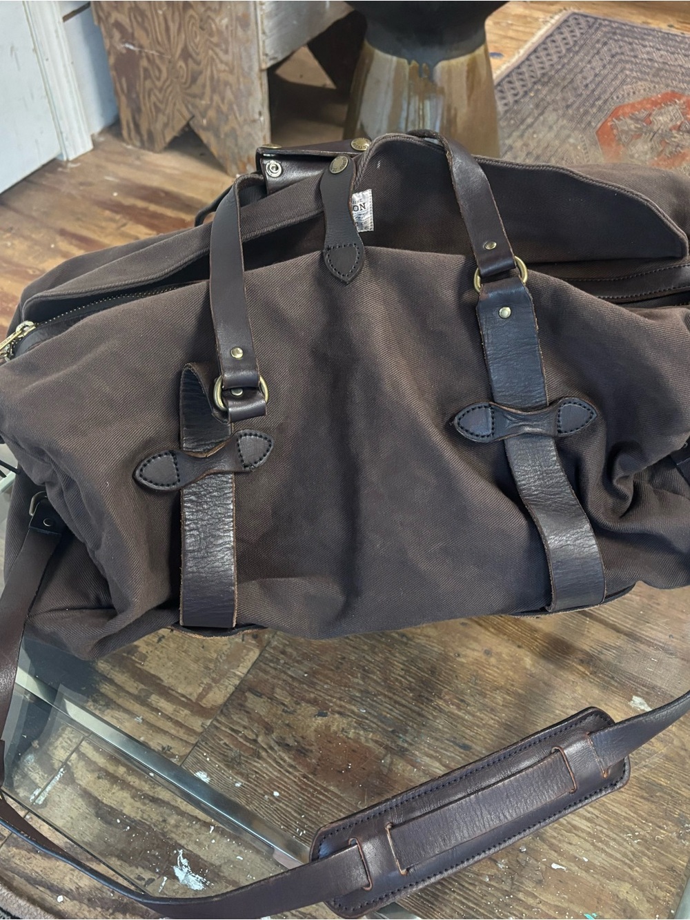 Filson Small Rugged Twill Duffle Bag, Brown - Picture 7 of 7